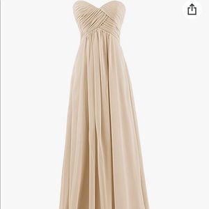 Bridesmaid Chiffon Prom Dresses Long Evening Gowns for Juniors Size 2 Champagne